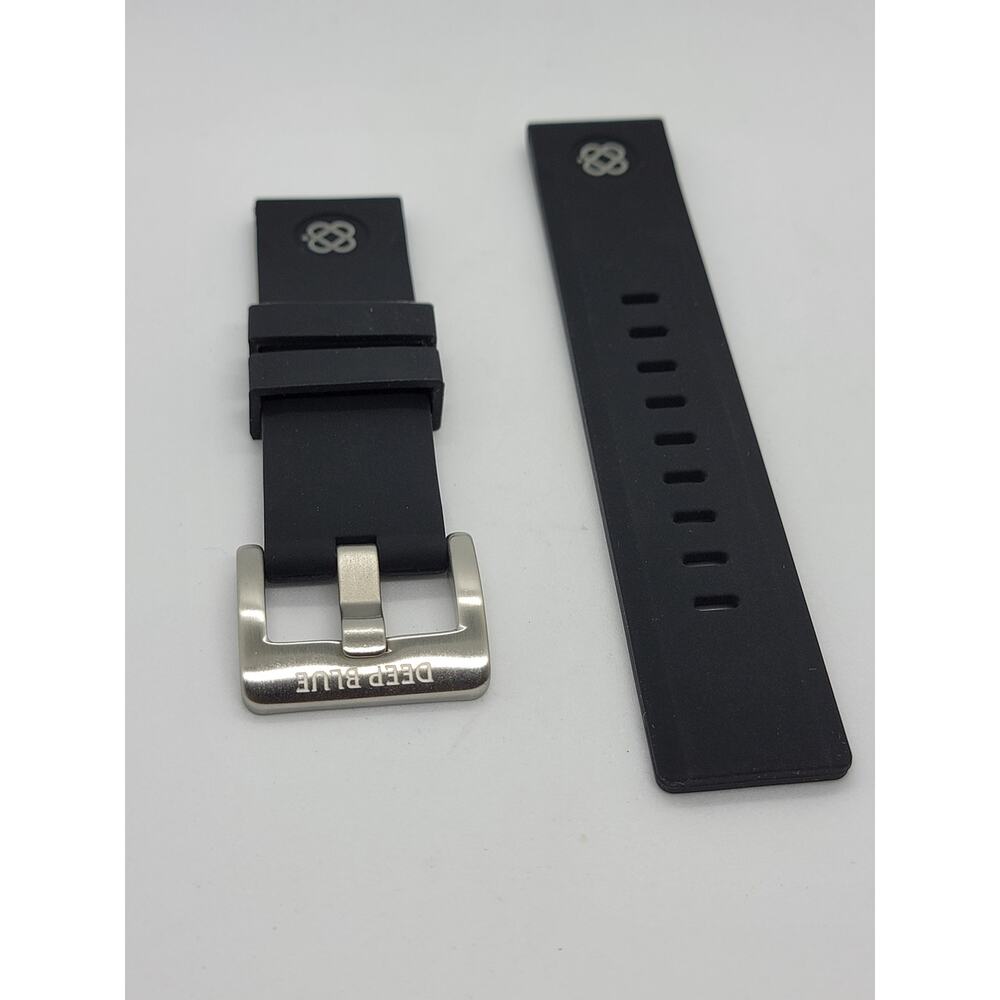 22MM BLACK SOFT SILICON STRAP 22/22 Deep Blue Band
